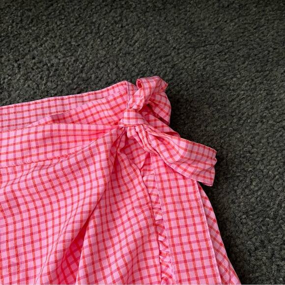 Draper James The Waist Wrap Skirt In Gingham Seersucker - Picture 6 of 6